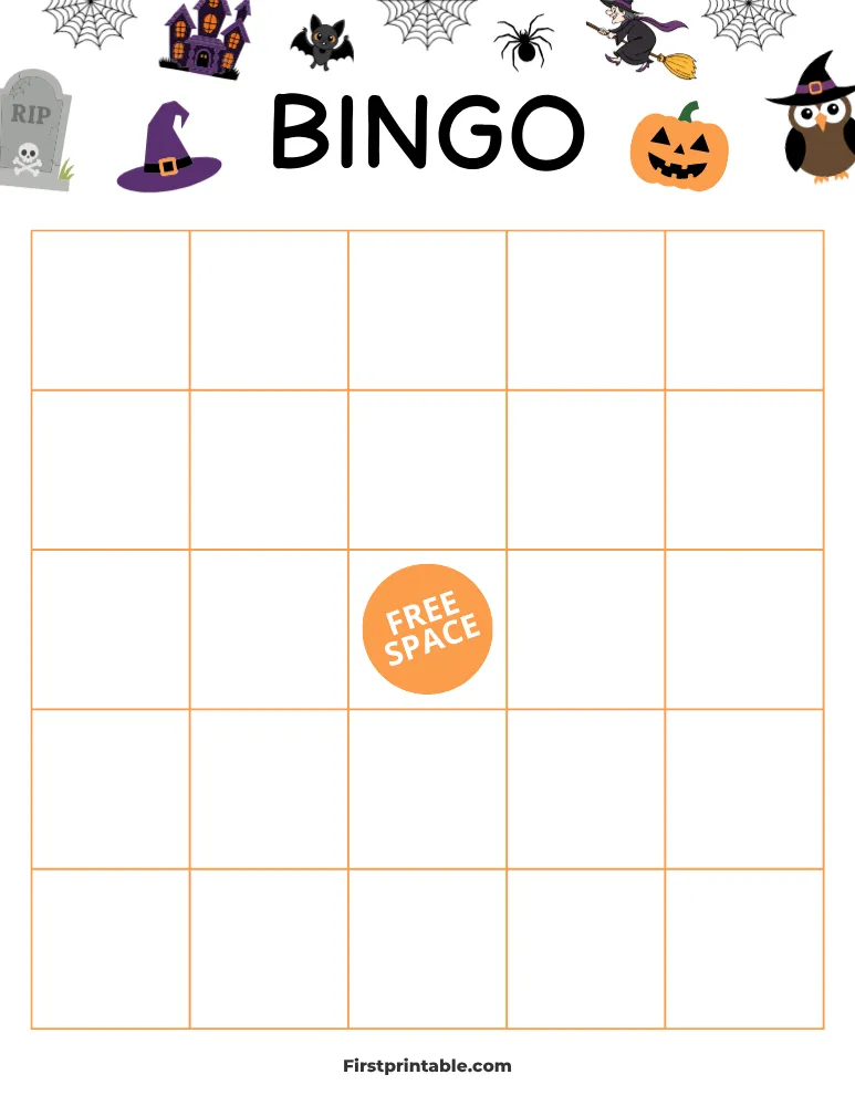 Halloween Blank Bingo Card 02 - 5x5 