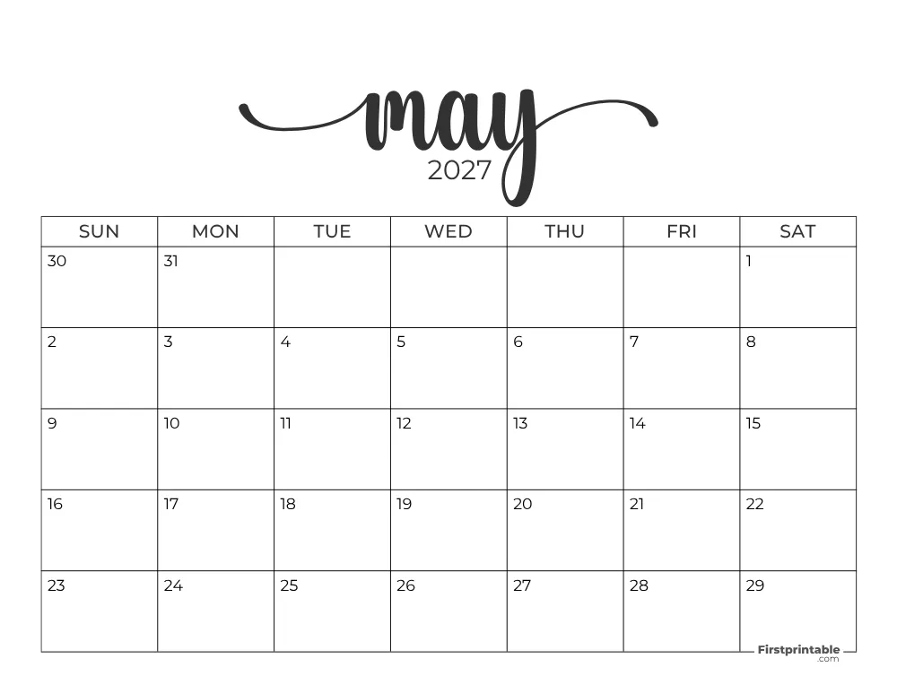 May 2027 Calendar