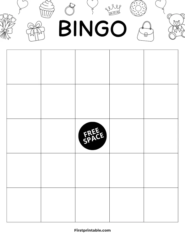 Mother's Day Blank Bingo Card 01 - 5x5 