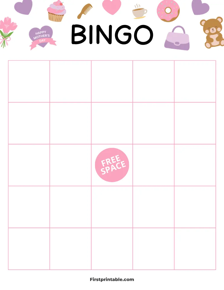 Mother's Day Blank Bingo Card 02 - 5x5 
