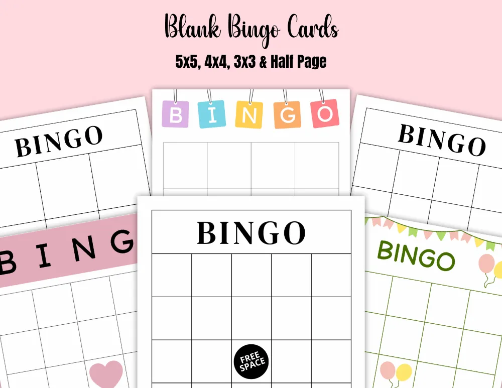 Printable Blank Bingo Cards Printable Blank Bingo Cards