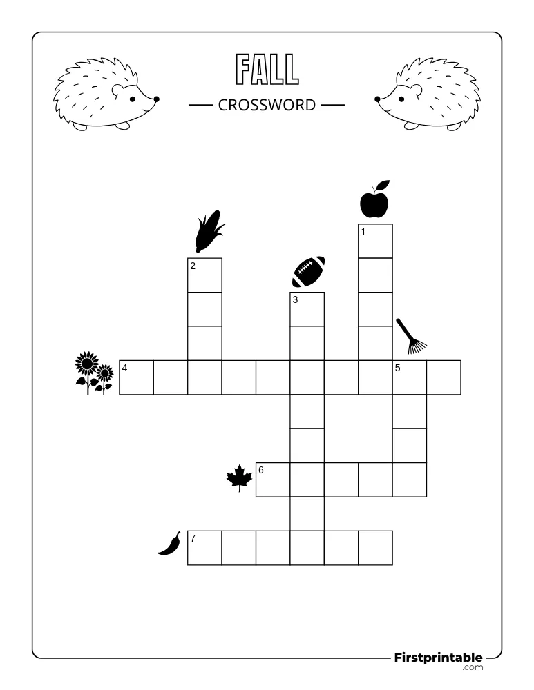 Fall Crossword - Easy 02