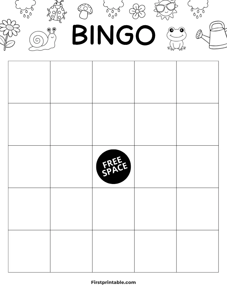 Spring Blank Bingo Card 01 - 5x5 
