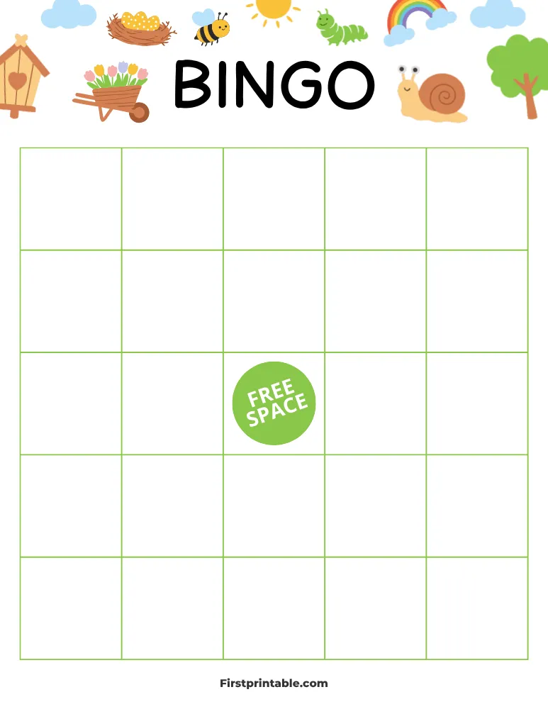 Spring Blank Bingo Card 02 - 5x5 