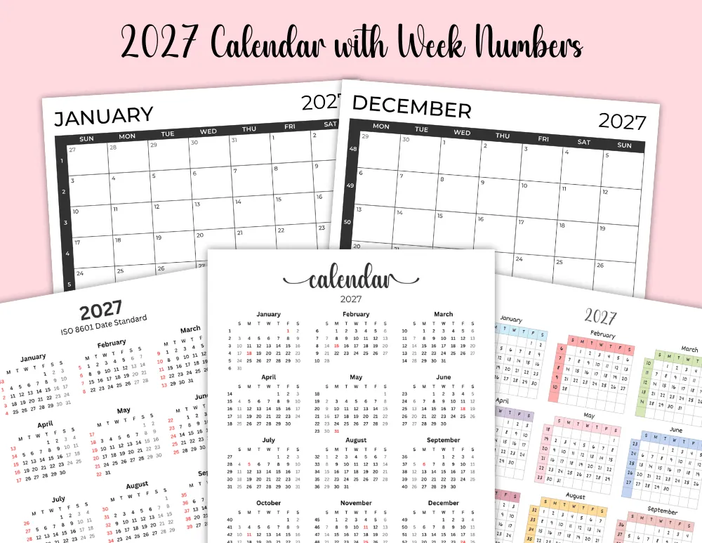 2027 Calendar with Week Numbers