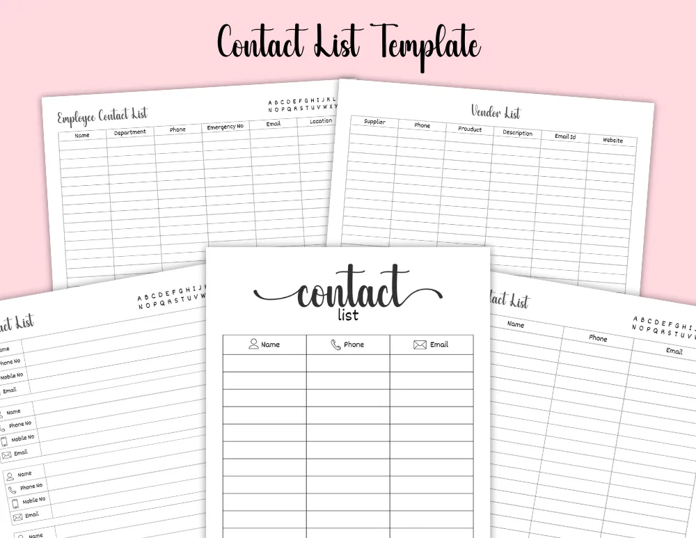 Contact List Template
