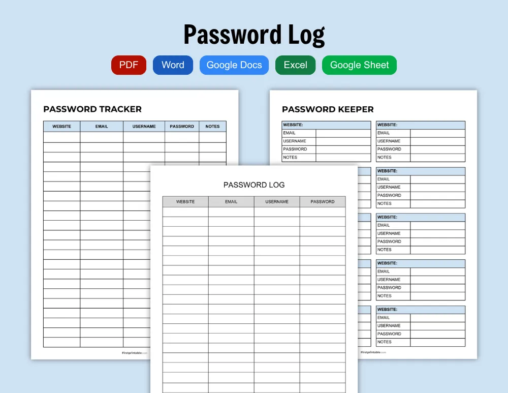 Editable Password Log