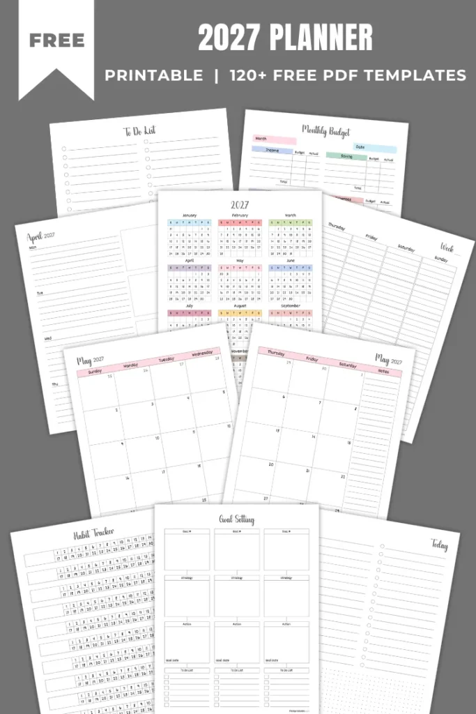 2027 Planner | Free PDF Templates