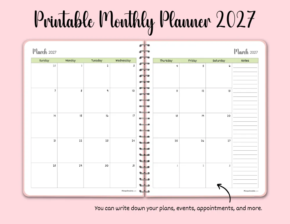 Monthly Planner 2027 Monthly Planner 2027