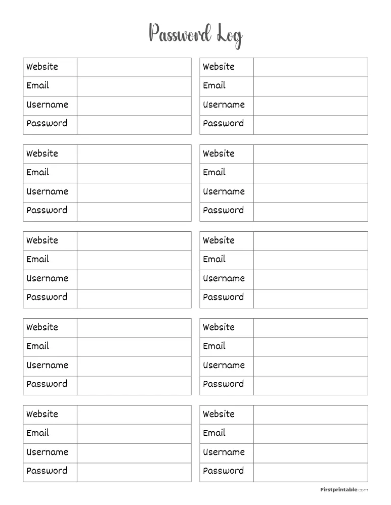 Password Log 12