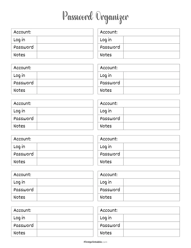 Password Organizer 11
