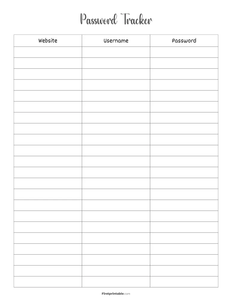 Password Tracker 01