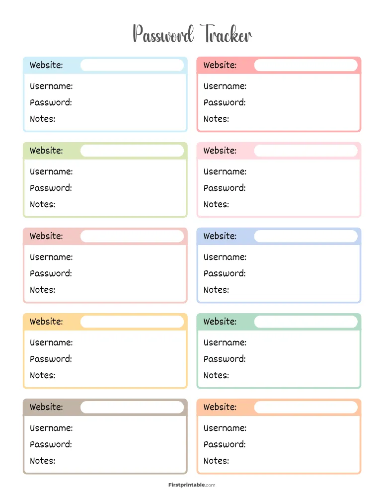 Password Tracker 07