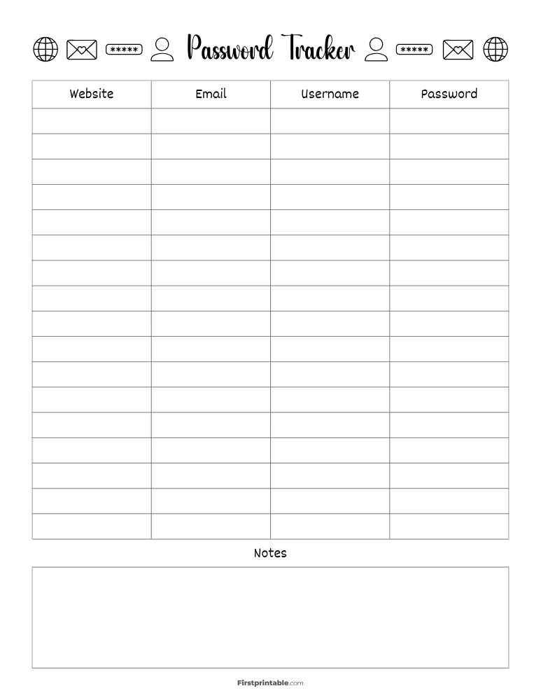 Password Tracker 10