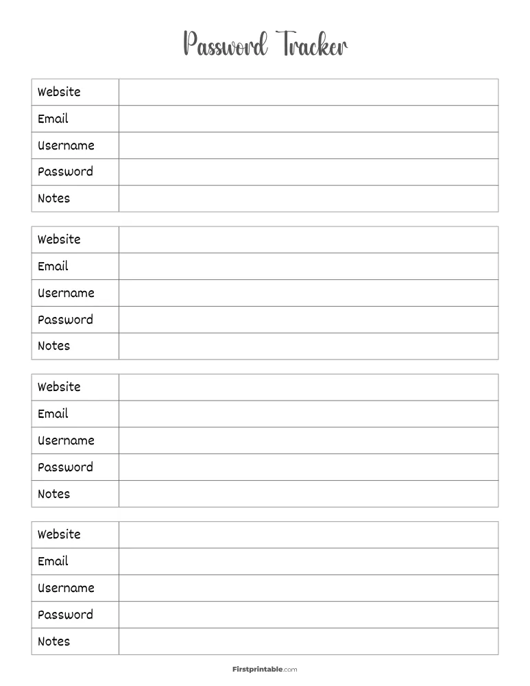 Password Tracker 13