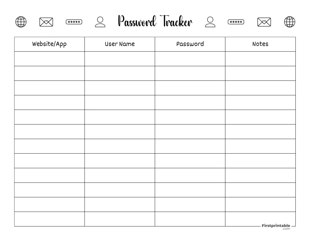 Password Tracker 16