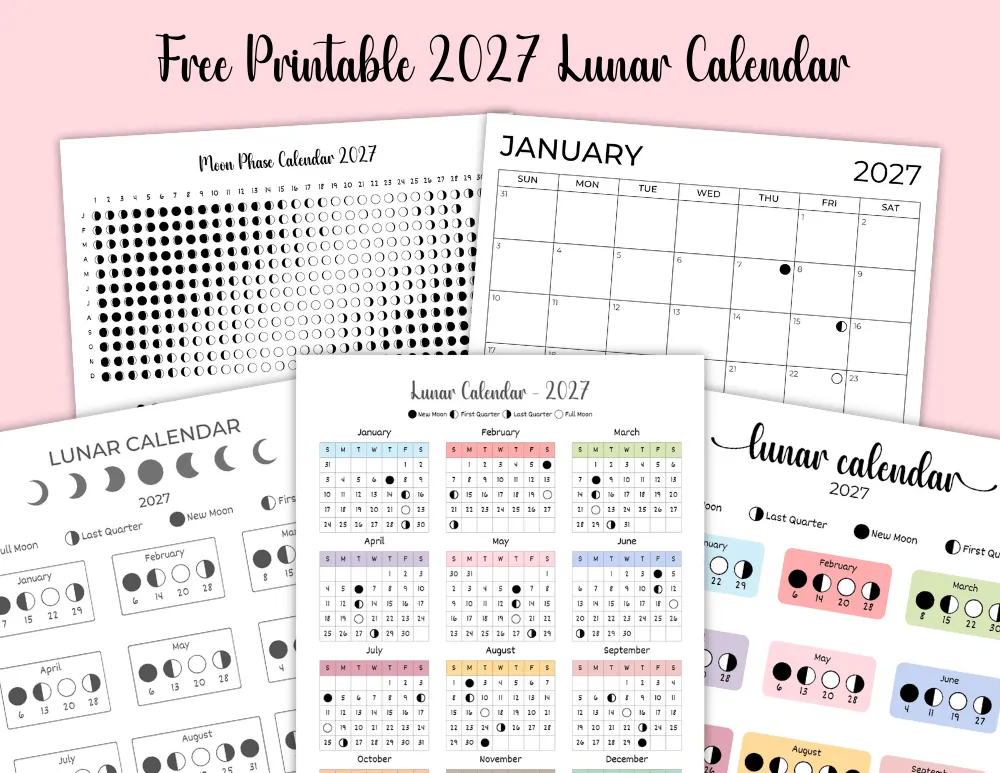 Printable 2027 Lunar Calendar