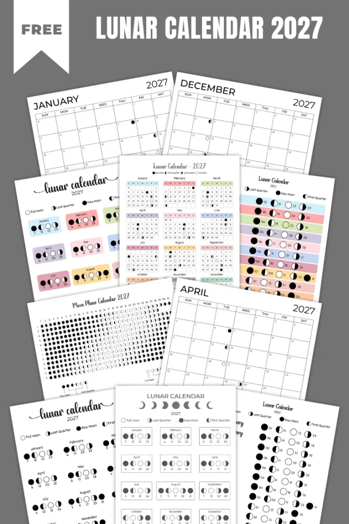 Moon Phase Calendar | 2027 Lunar Calendar