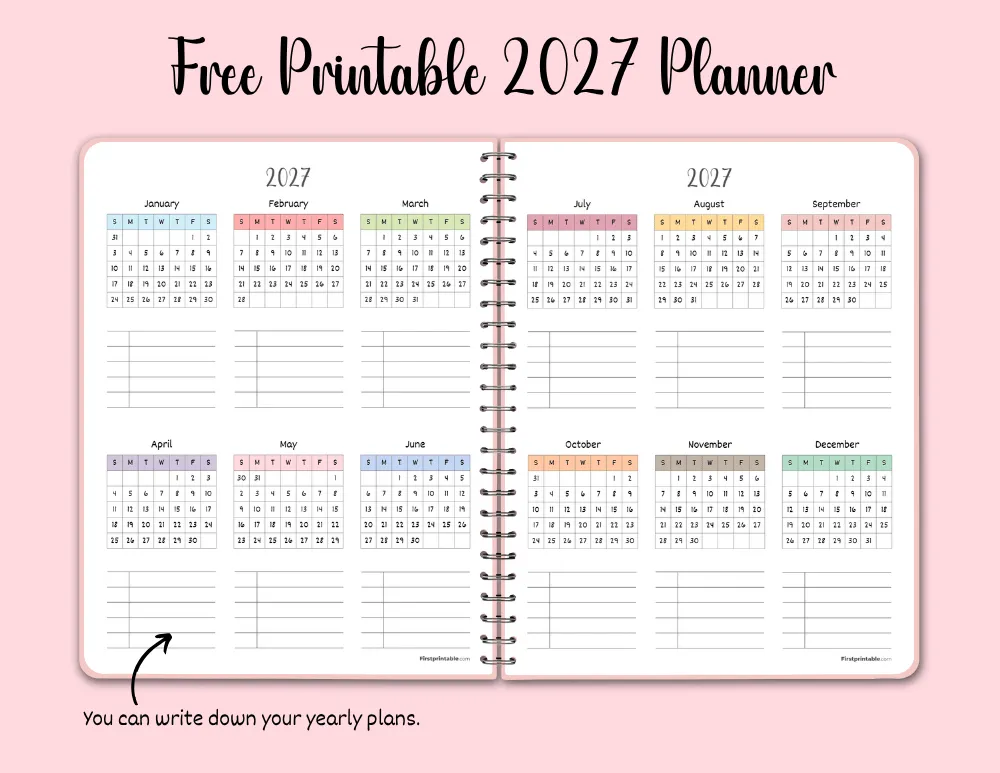 Printable Planner 2027 Printable Planner 2027