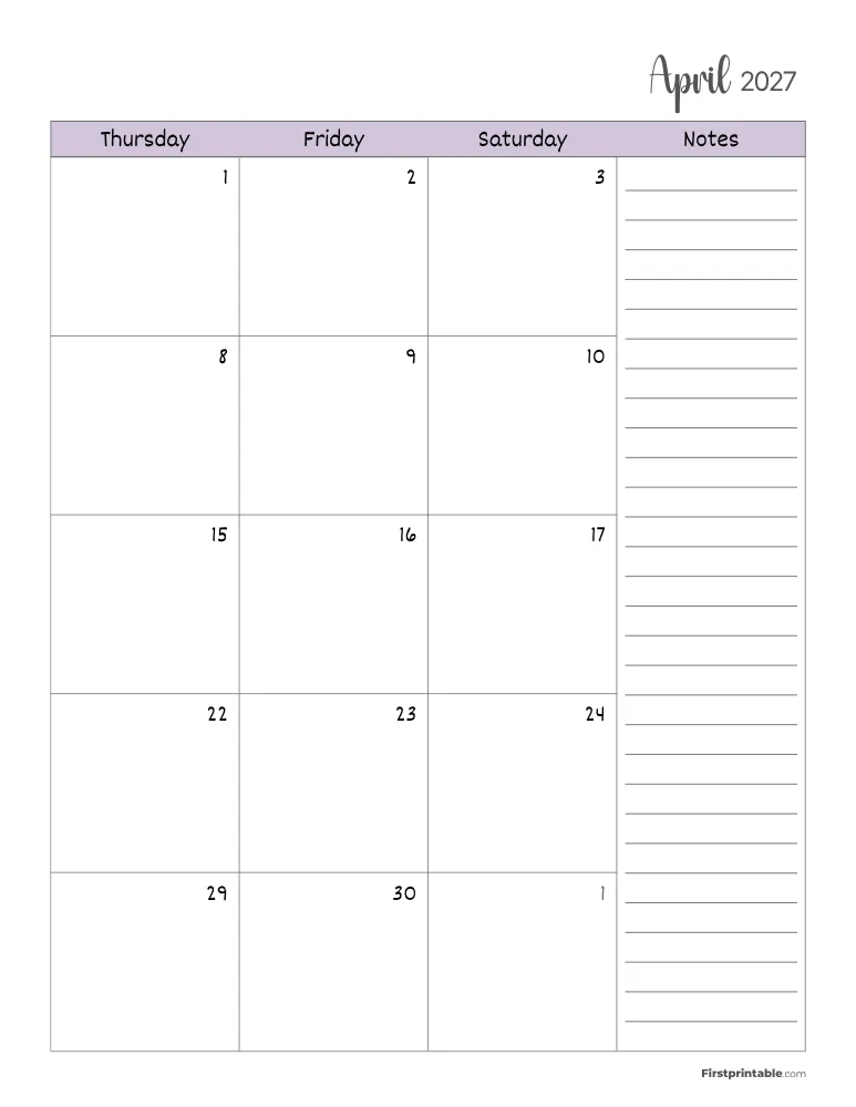 April 2027 Calendar Page 02