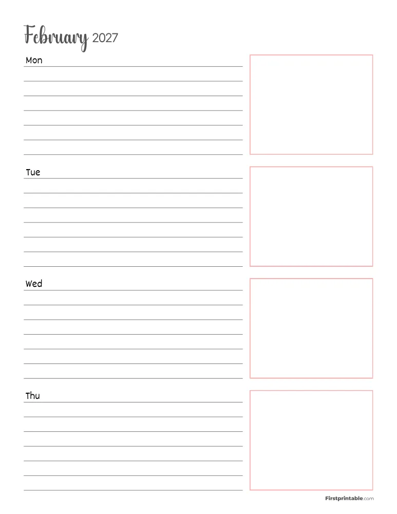 February 2027 - Horizontal Layout 01