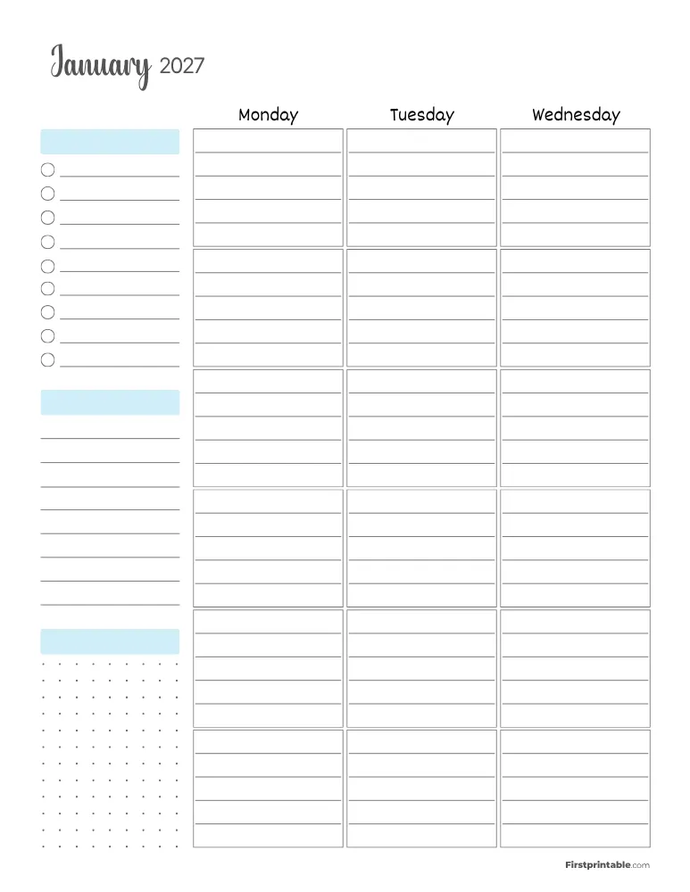 January 2027 - Standard Vertical Layout 01