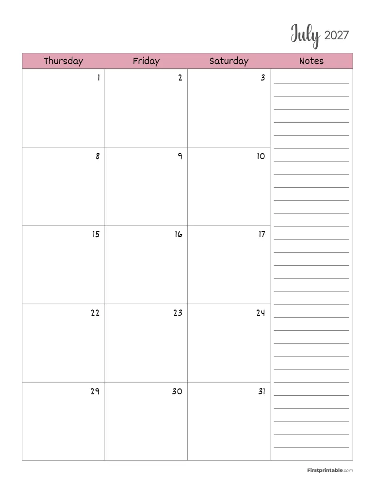 July 2027 Calendar Page 02