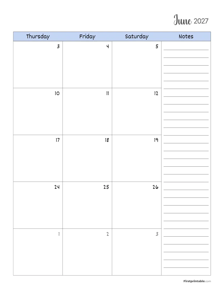 June 2027 Calendar Page 02