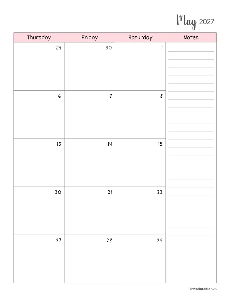 May 2027 Calendar Page 02