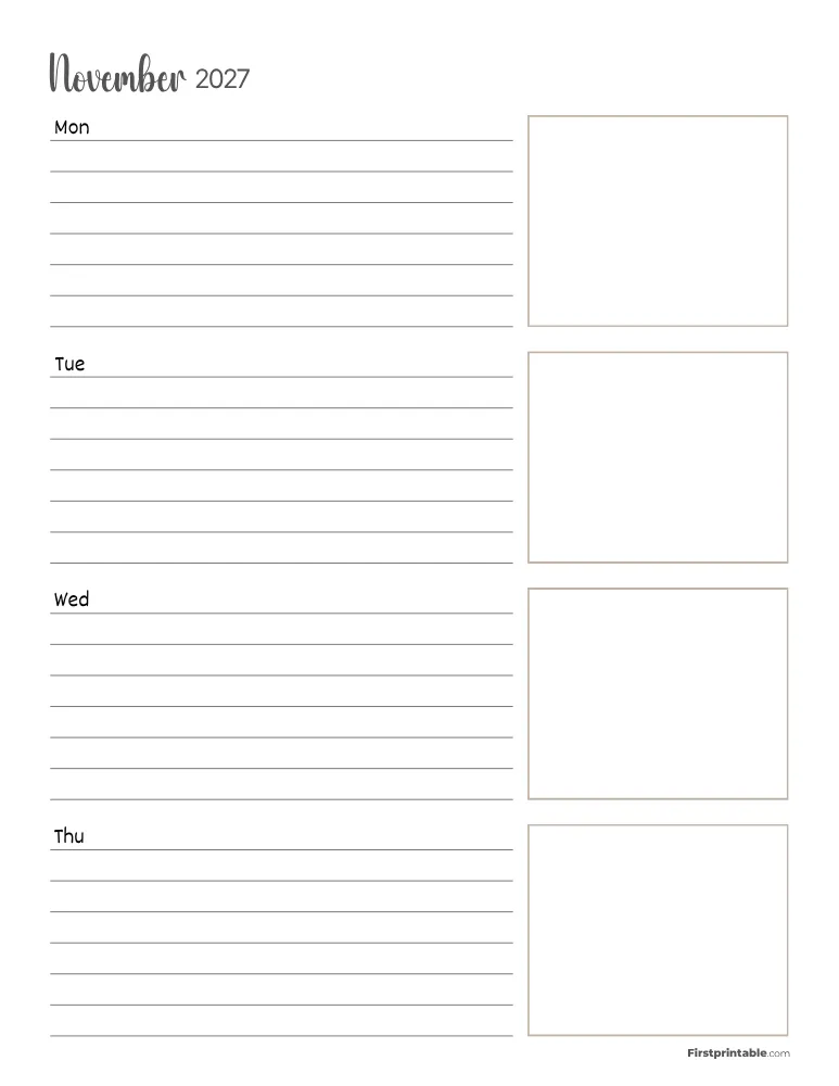 November 2027 - Horizontal Layout 01