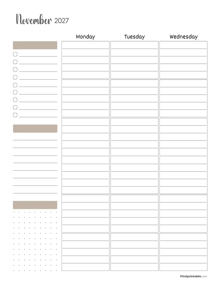 November 2027 - Standard Vertical Layout 01