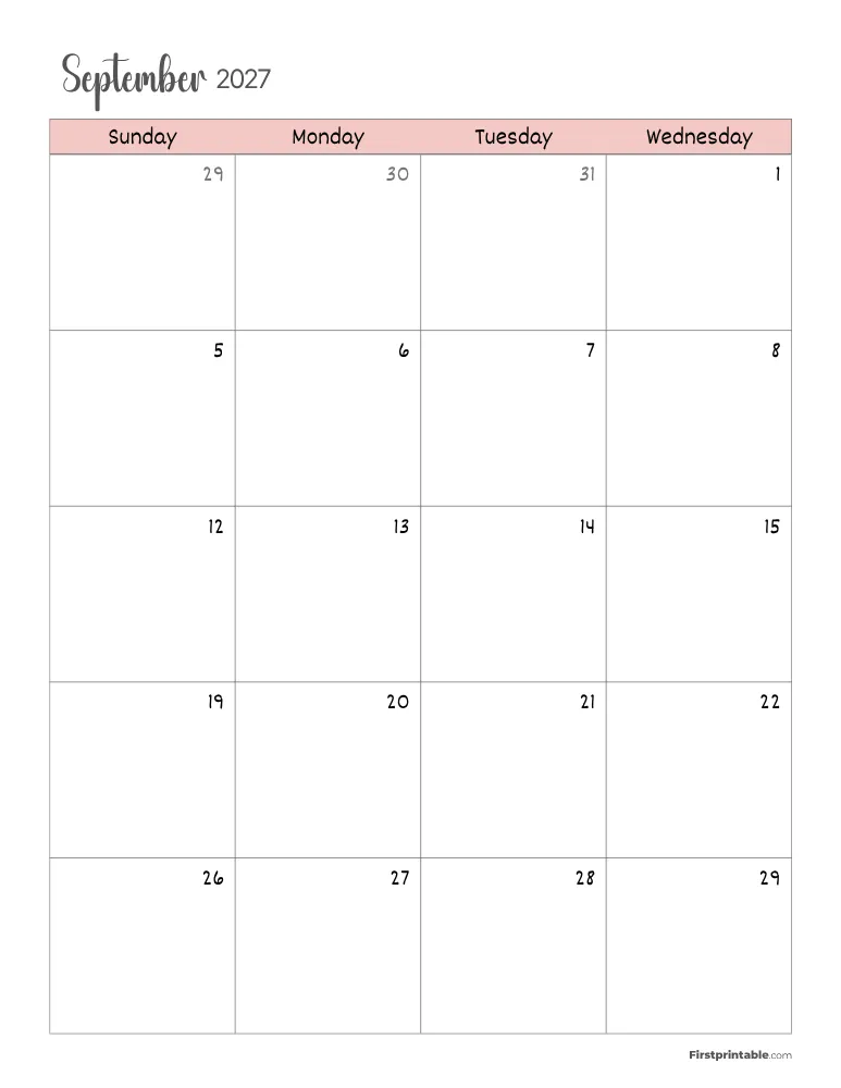 September 2027 Calendar Page 01