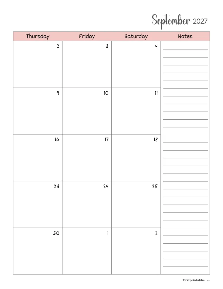 September 2027 Calendar Page 02