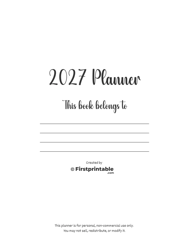 2027 Planner Belongs To