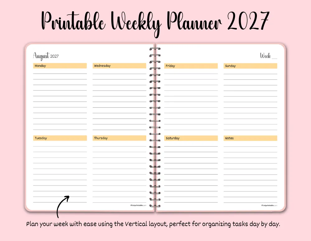 Printable Weekly Planner 2027 Printable Weekly Planner 2027