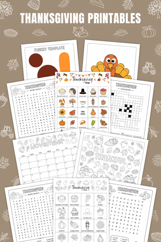 Thanksgiving Printables | 350+ Free PDF Pages