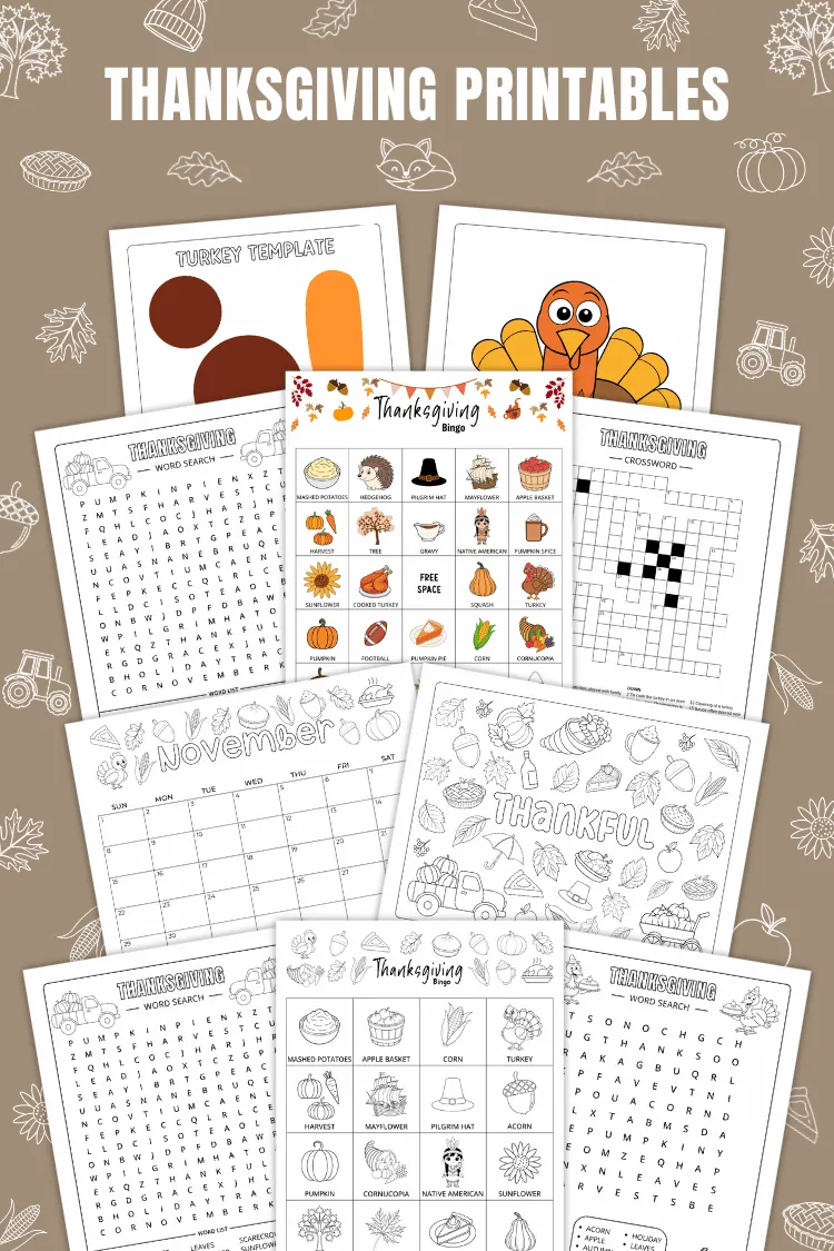Thanksgiving Printables | 350+ Free PDF Pages