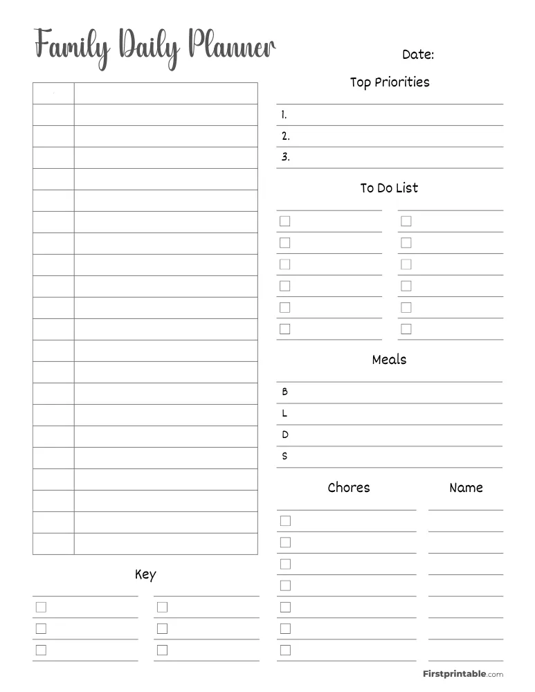 Printable Family Daily Planner