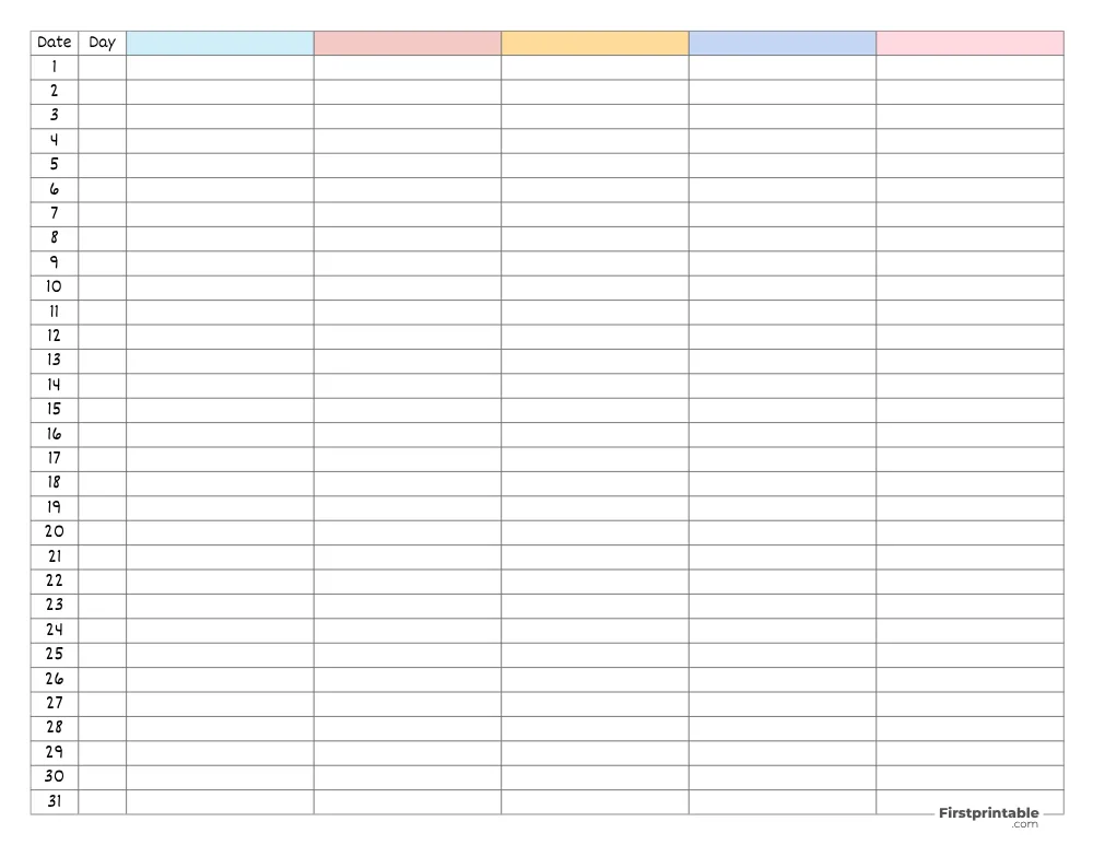 Printable Family Monthly Planner Template 03