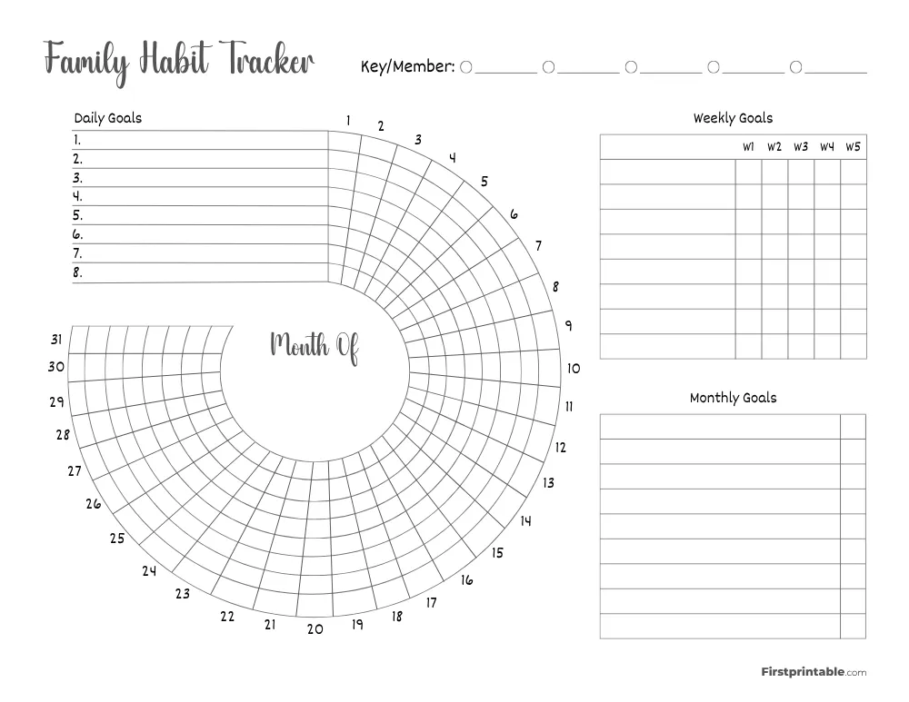 Printable Habit Tracker Template 02