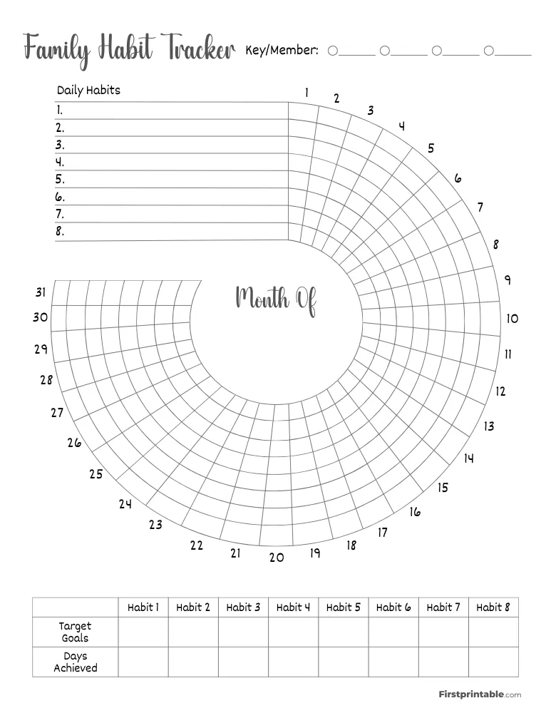 Printable Habit Tracker Template 03