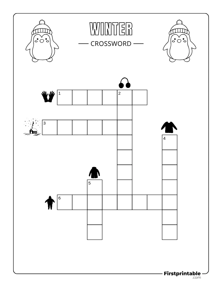 Printable Winter Crossword Easy 03