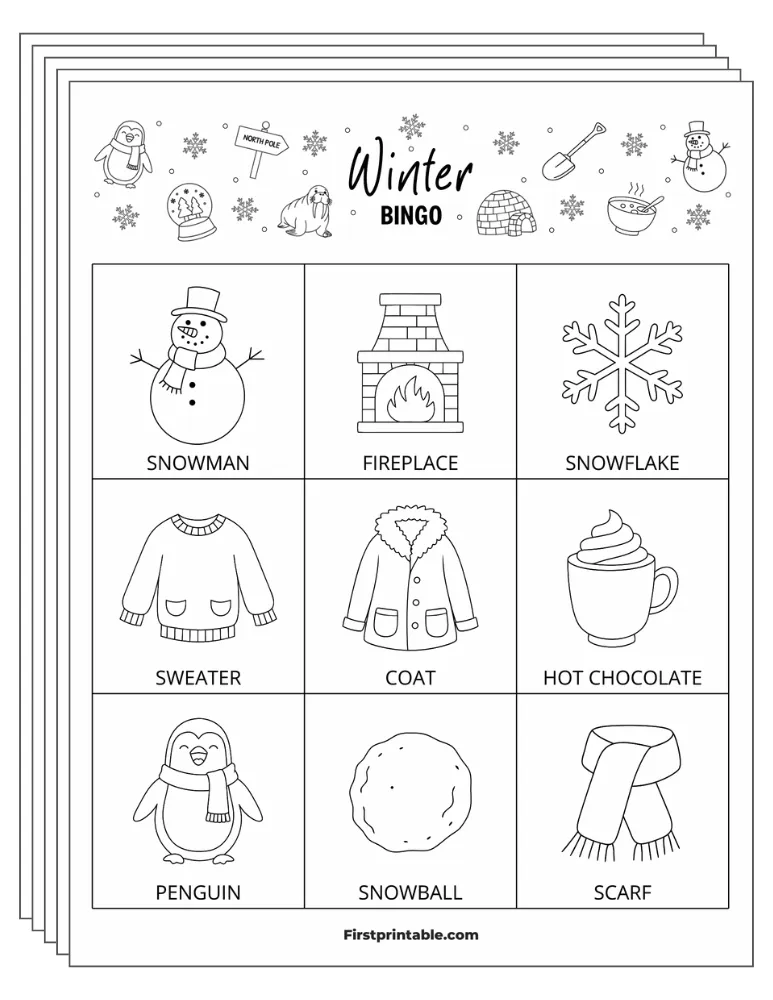 Winter Bingo 02 3x3 30 Cards