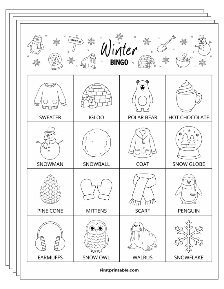 Winter Bingo 02 4x4 30 Cards Half Page